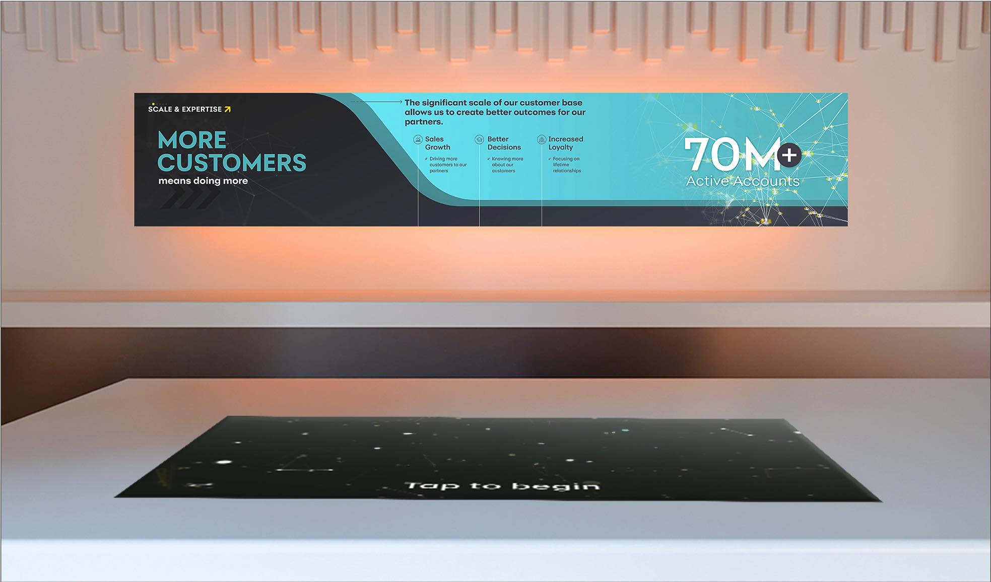 Interactive display showcasing partner benefits
