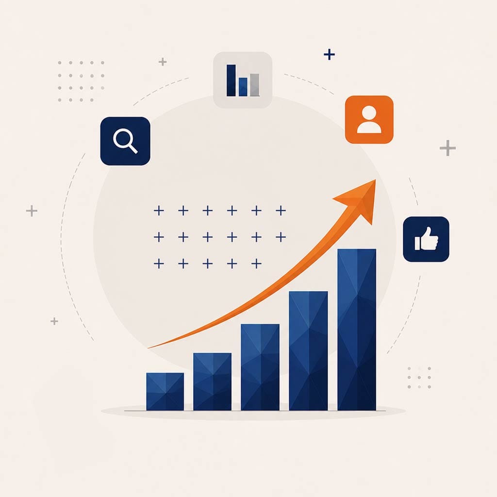 Digital marketing performance dashboard with data visualization